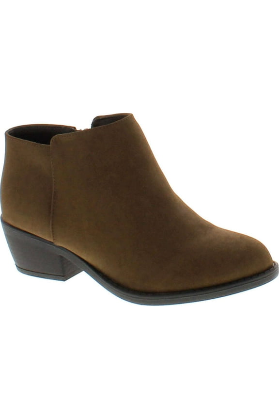 Women's Massen Distress Faux Suede Leather Round Toe Heel Ankle Boot