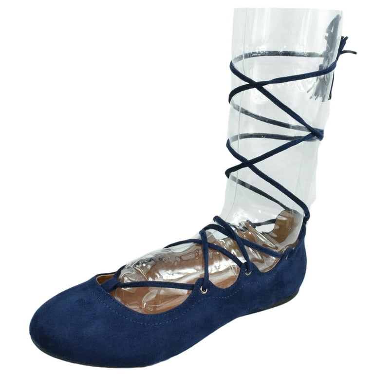 Navy blue deals lace up flats