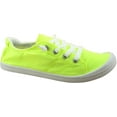 thumbnail image 1 of Soda Zig-S Neon Yellow Canvas Slip On Rounded Toe Lace Up Fashion Sneakers (Neon Yellow, 7), 1 of 3