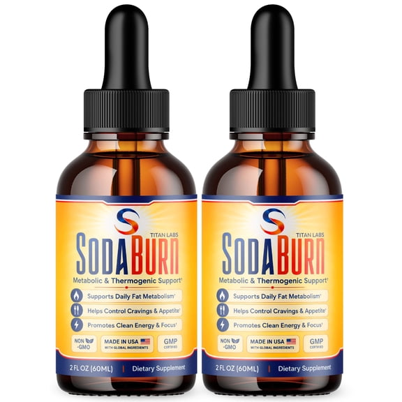 SodaBurn Advanced Formula Drops to Support Active Lifestyle Soda Burn (2 Pack)