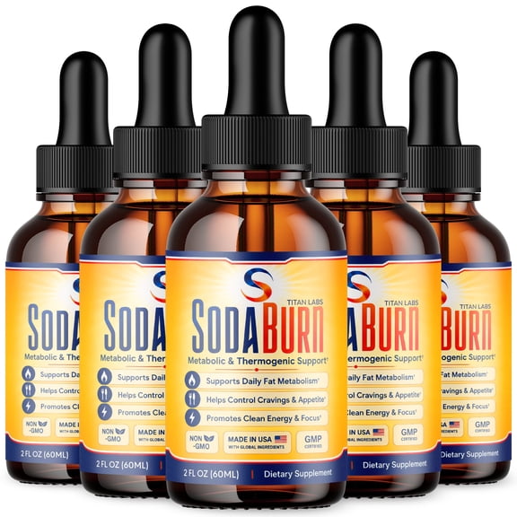 SodaBurn Advanced Formula Drops to Support Active Lifestyle Soda Burn (5 Pack)