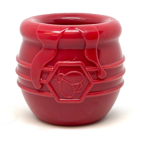 SodaPup Honey Pot -Durable Dog Treat Dispenser & Enrichment Toy Made in USA from Non-Toxic, Pet Safe, Food Safe Natural Rubber Material for Mental Stimulation, Problem Chewing, Calming Nerves & More