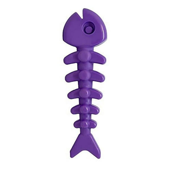 SodaPup Nylon Fish Bone Durable Chew Toy Purple 8"