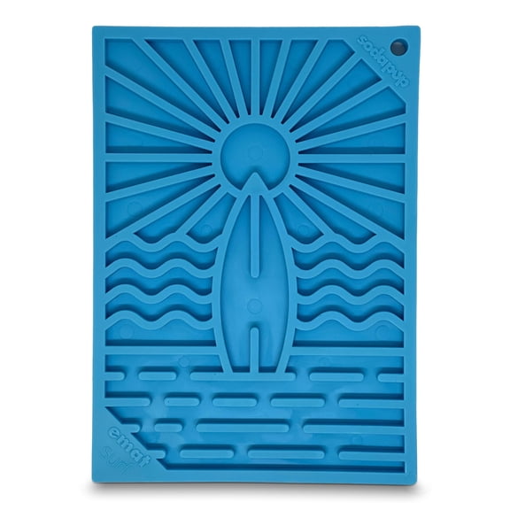 SodaPup Surf eMat – Durable Enrichment Feeder Made in USA from Non-Toxic, Pet-Safe, Food Safe Rubber for Mental Stimulation, Avoiding Overfeeding, Fresh Breath, Digestive Health, & More