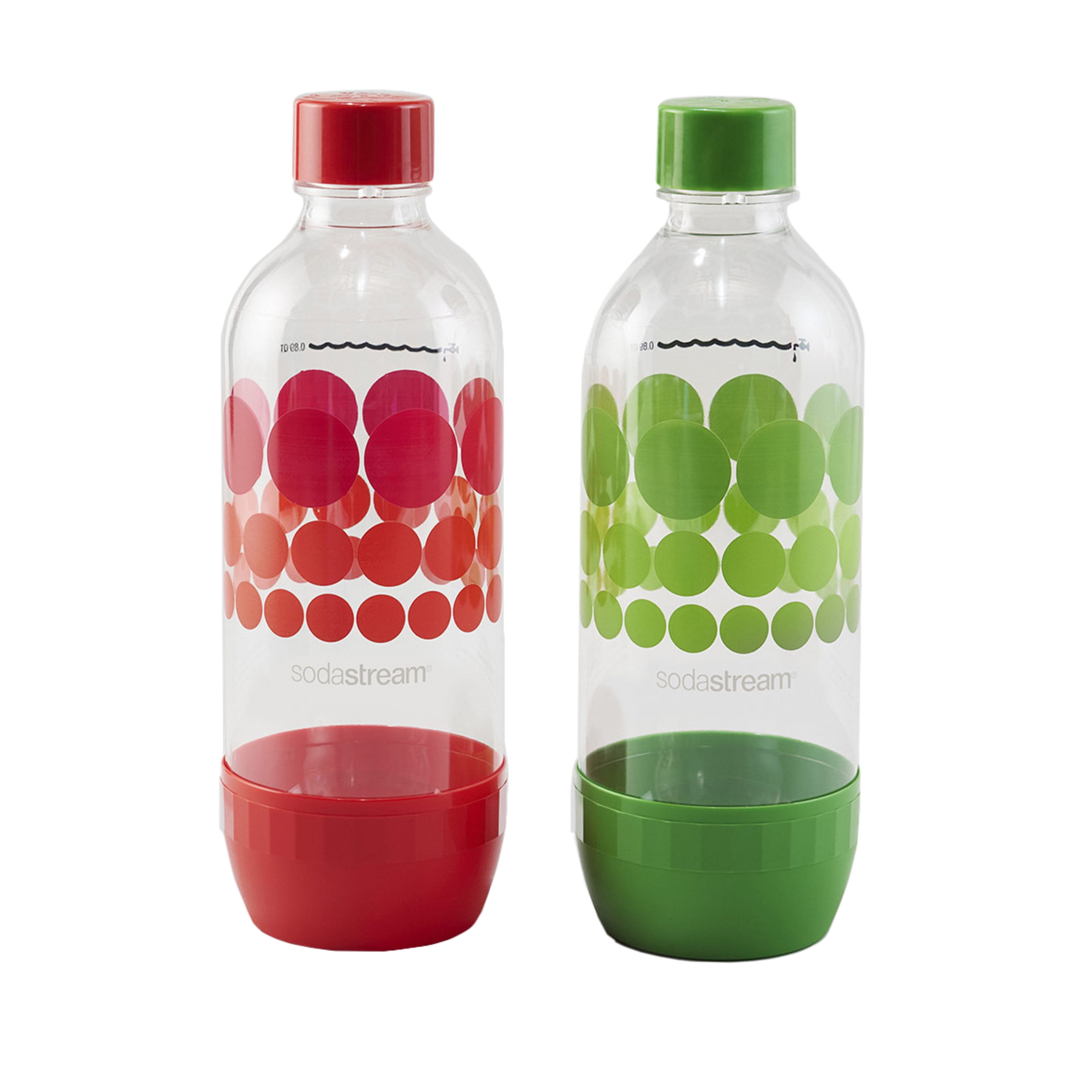 SodaStream 1Liter Classic Green & Red Carbonating Bottle, 2 Count