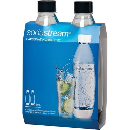SodaStream - 1L Bottle (2-Pack) - Black