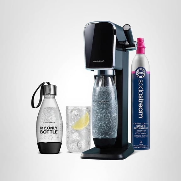 SodaStream - ART Sparkling Water Maker | STARTER KIT | CQC CO2 system | Includes 1x CO2 Cylinder, 1x32 & 1x16 Fl Oz Dishwasher Safe Bottles | Combine with Pepsi Flavors | Black