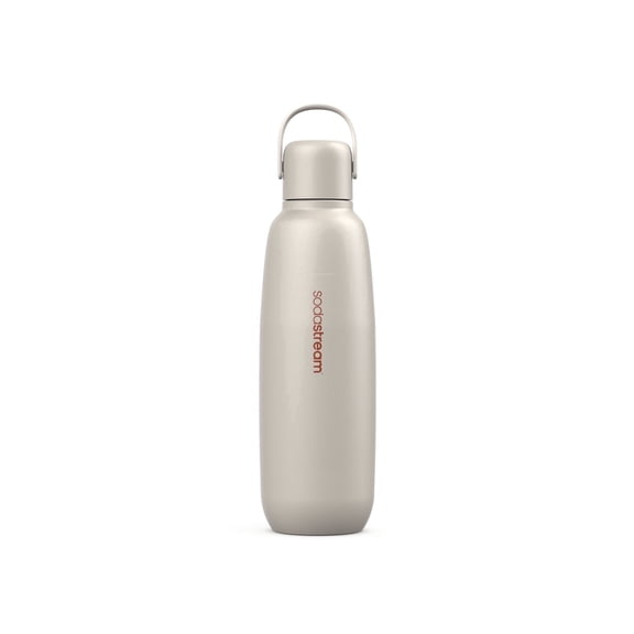 sodastream Fizz & Go Insulated Stainless Steel Carbonating Bottle, 30.4oz, Sand