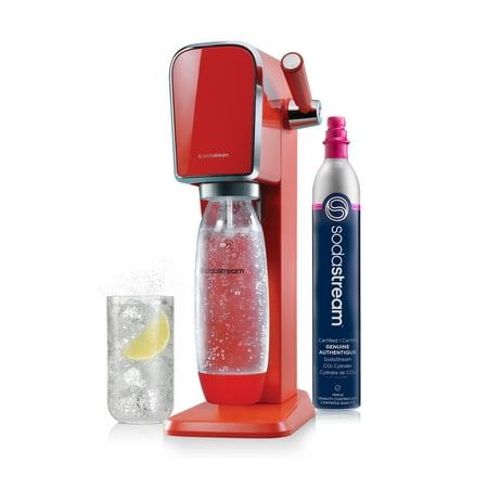 sodastream Art Sparkling Water Maker Kit with CO2 and Carbonating Bottle, Mandarin Red