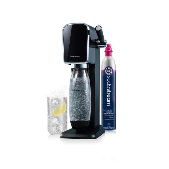 SodaStream Art Sparkling Water Maker with CO2 Cartridge & Carbonating Bottle Matte Black, 60L Capacity