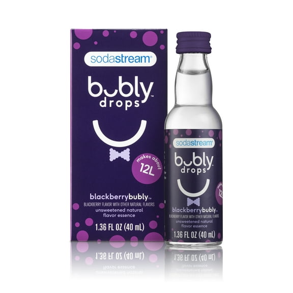 SodaStream Bubly Drops Blackberry Flavored Sparkling Water Flavor Mix, 1.36 fl Oz