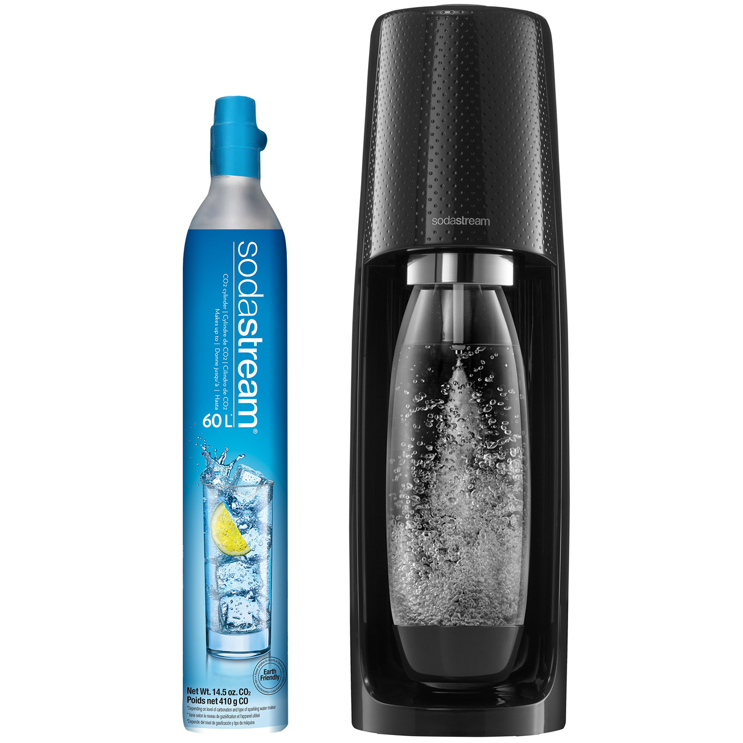 SodaStream Fizzi Sparkling Water Maker (Black) with CO2 and BPA Free Bottle - image 1 of 12