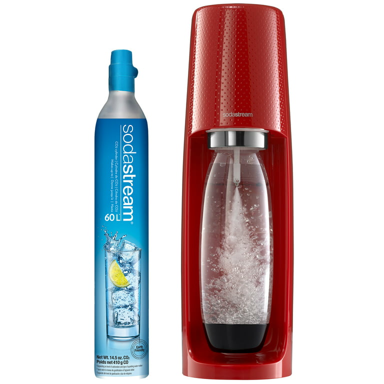 SodaStream Fizzi Sparkling Water Maker (Red) with CO2 and BPA free Bottle