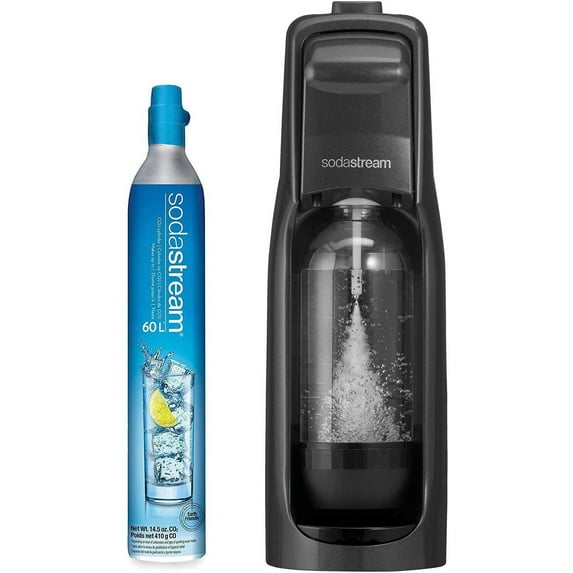 SodaStream Fountain Jet Sparkling Water Maker, Kit w/60l Cylinder, Black