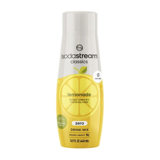 SodaStream Lemonade Zero Sugar Flavor Mix, 14.8 fl oz