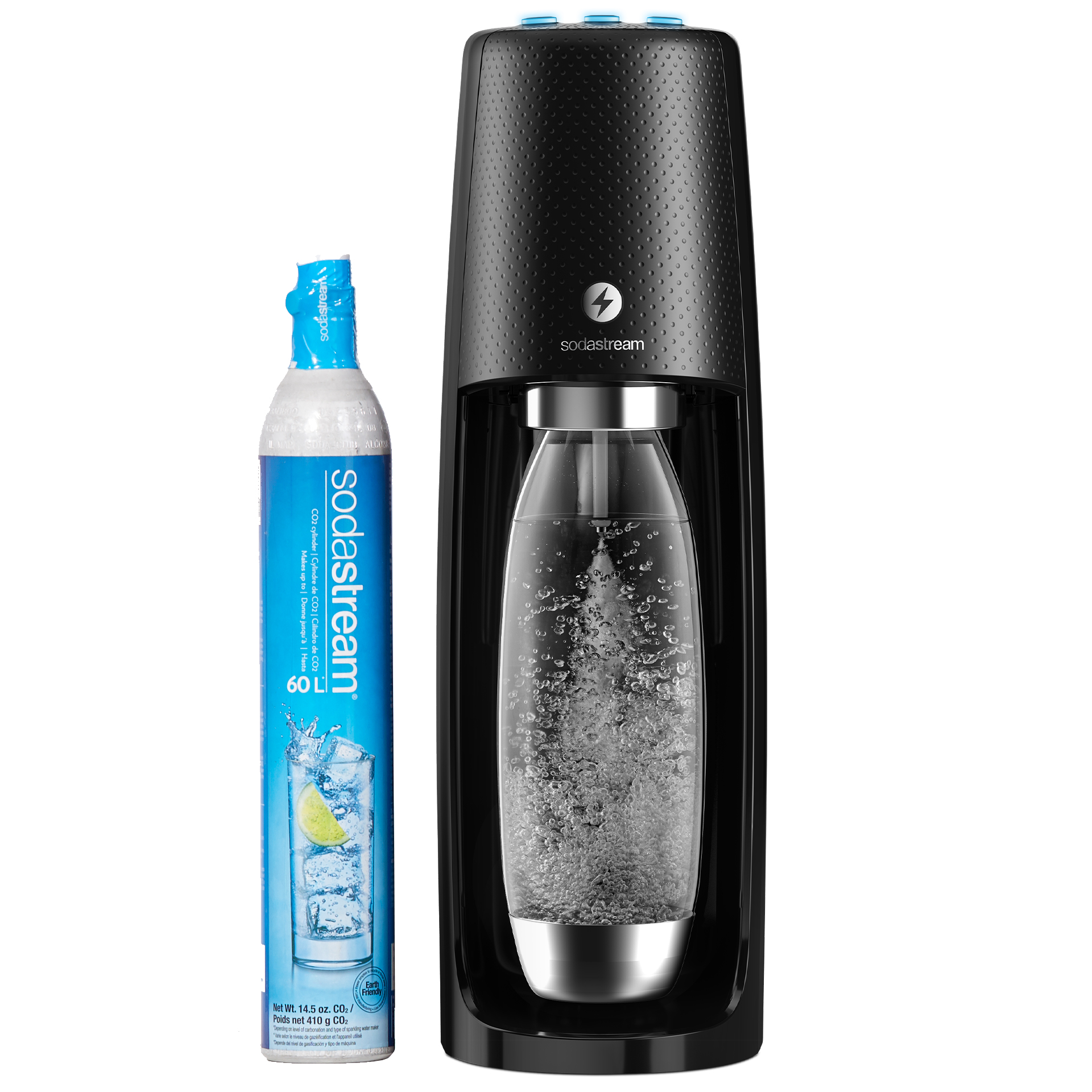SodaStream One Touch Electric Sparkling Water Maker Kit Black With SodaStream One Touch Electric Sparkling Water Maker Kit Black With