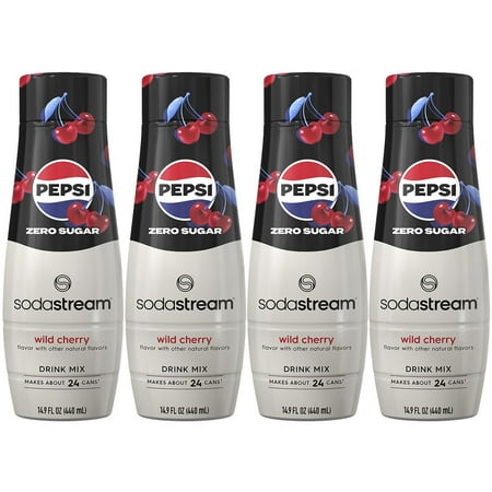 SodaStream - Pepsi Wild Cherry Zero Drink Mix 4-Pack - Red