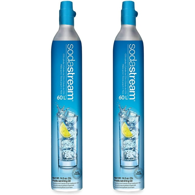 SodaStream Set of 2 Refillable 60L Co2 Carbonators Gas Exchange