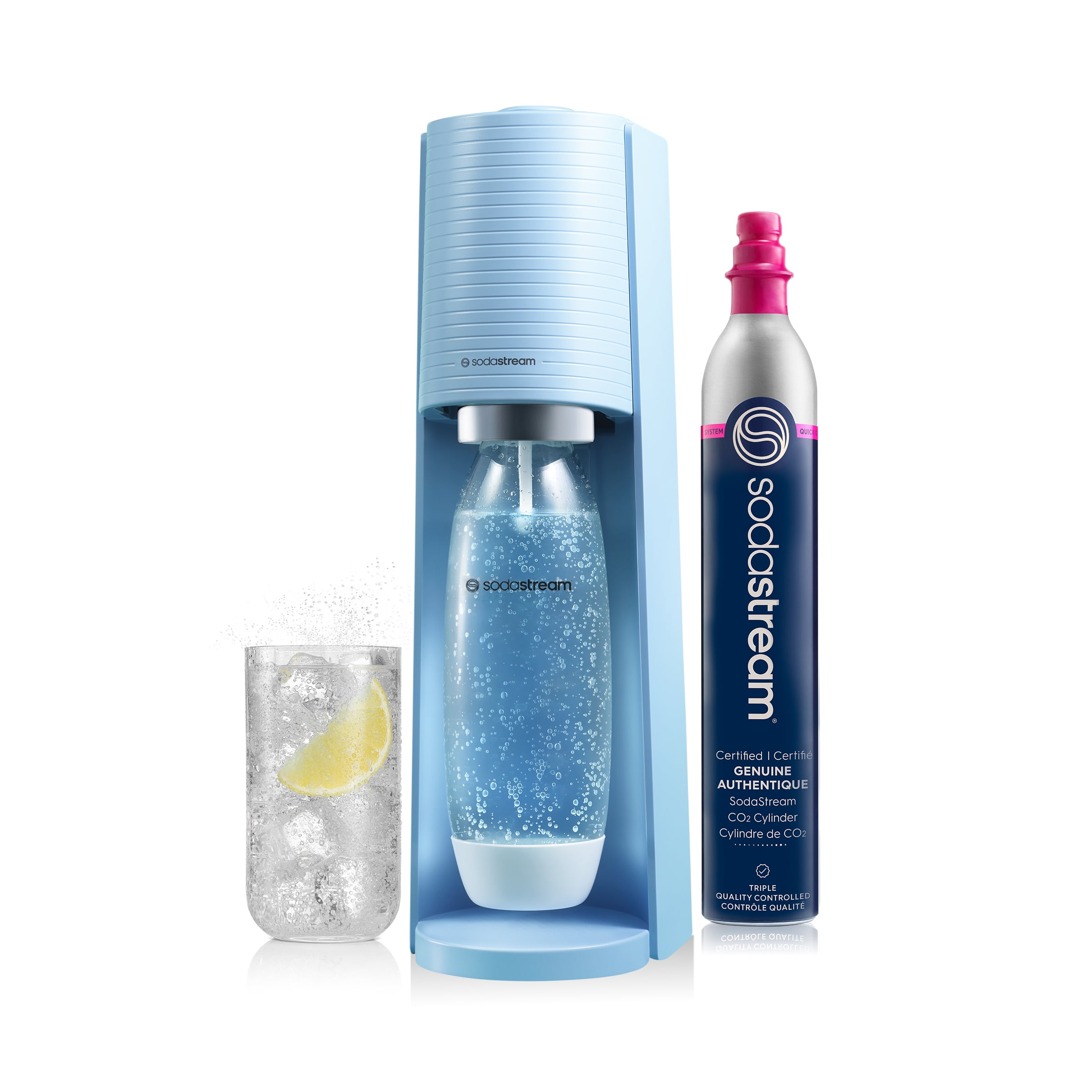 SodaStream Terra (Misty Blue) Sparkling Water Maker with CO2 and Carbonating Bottle SodaStream Terra (Misty Blue) Sparkling Water Maker with CO2 and Carbonating Bottle
