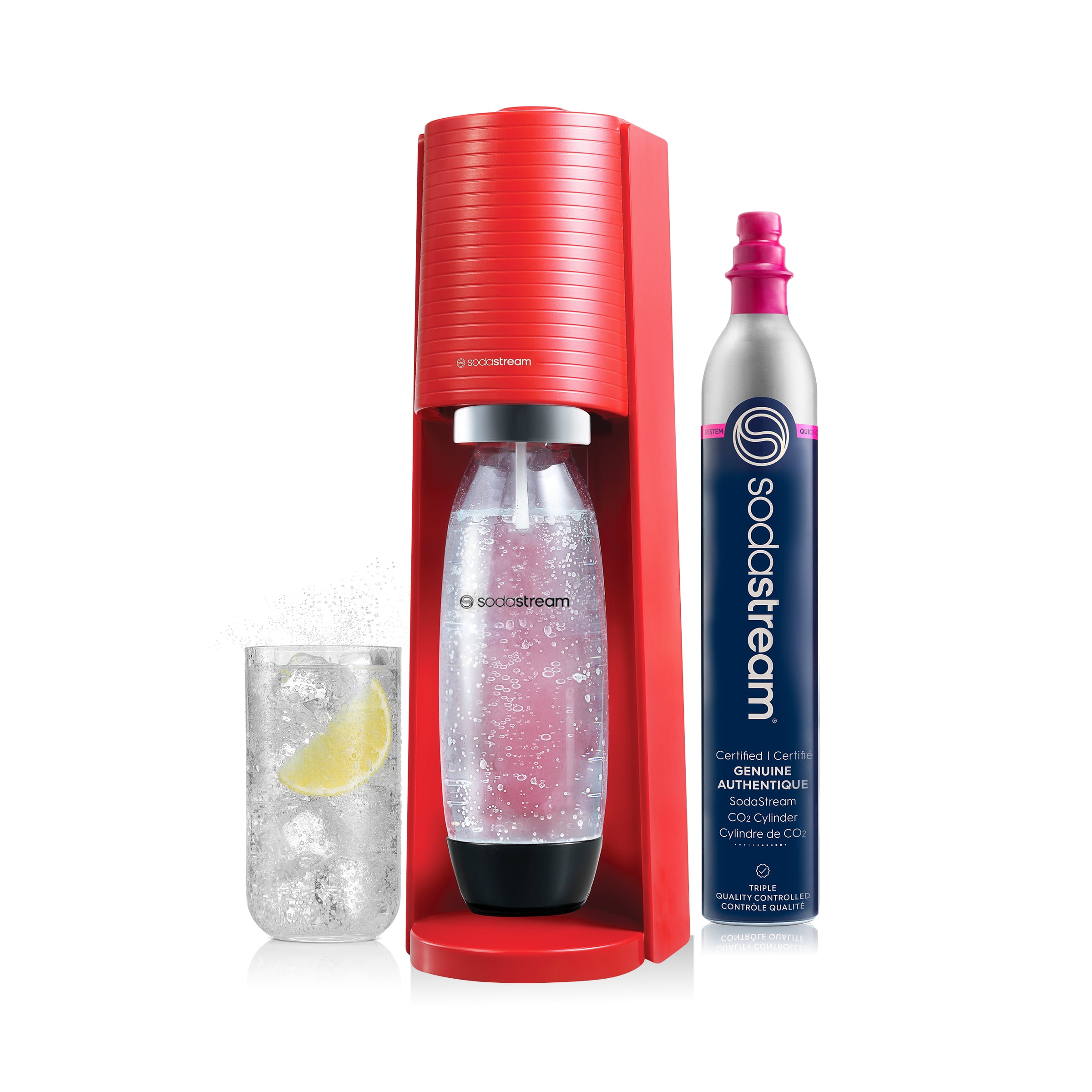 SodaStream Terra (Red) Sparkling Water Maker with CO2 and SodaStream Terra (Red) Sparkling Water Maker with CO2 and