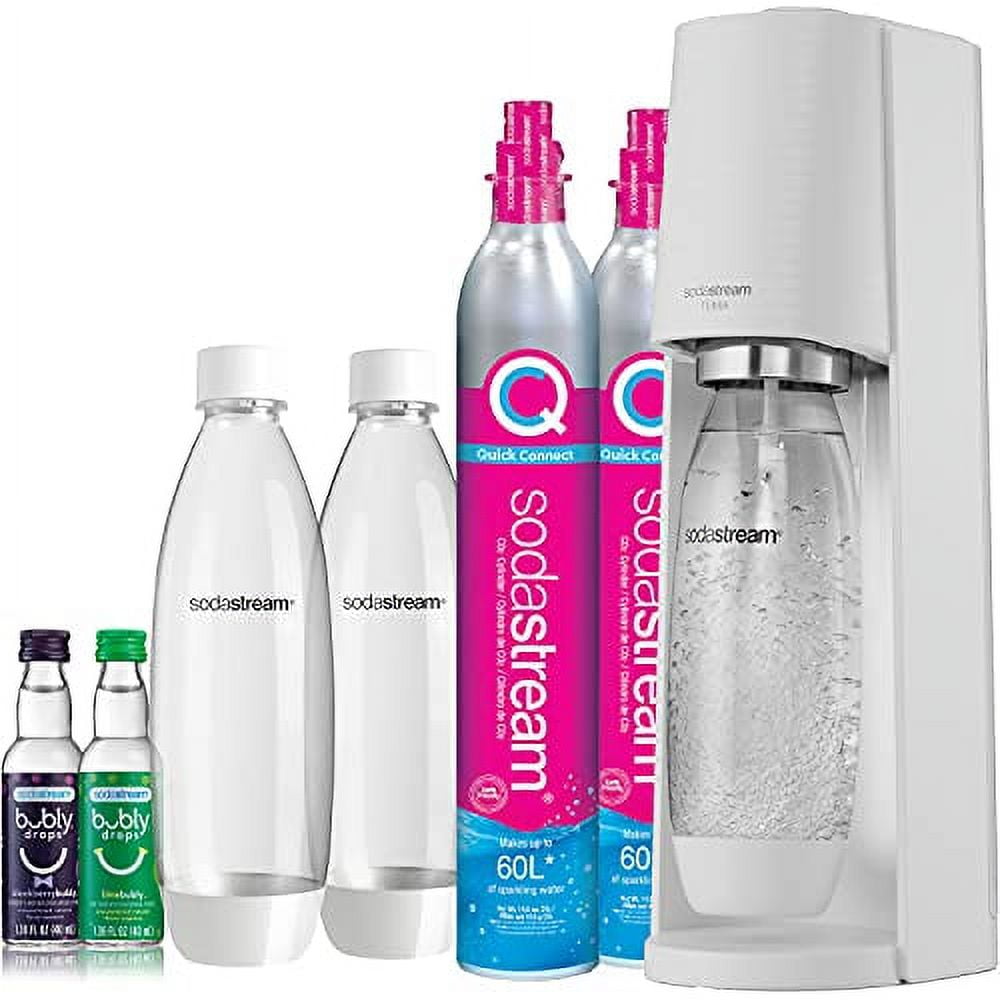 SodaStream Terra Sparkling Water Maker Bundle, White, with CO2