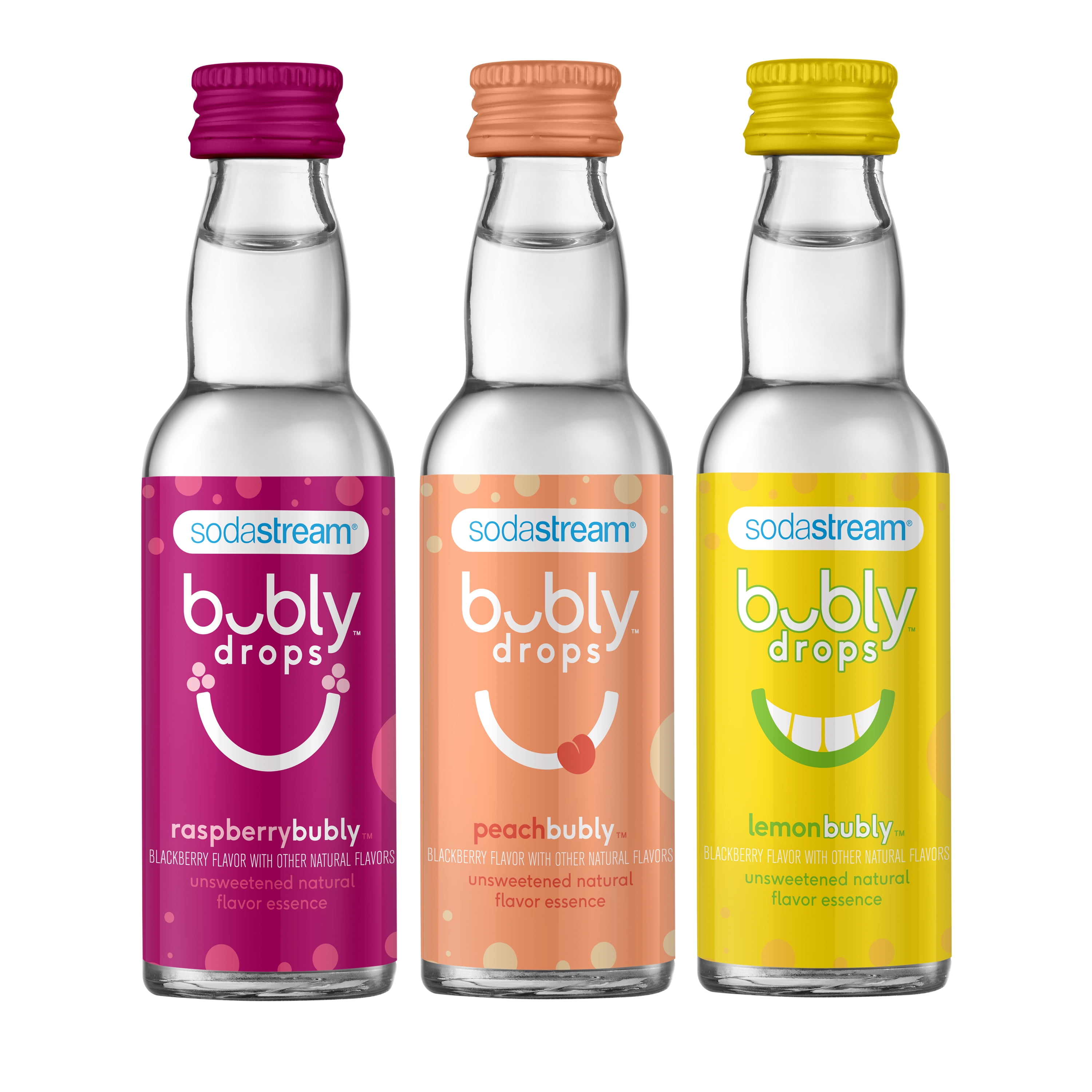 SodaStream bubly 3 Flavor Berry Peachy Variety Pack, 4 fl oz, Pack of 3