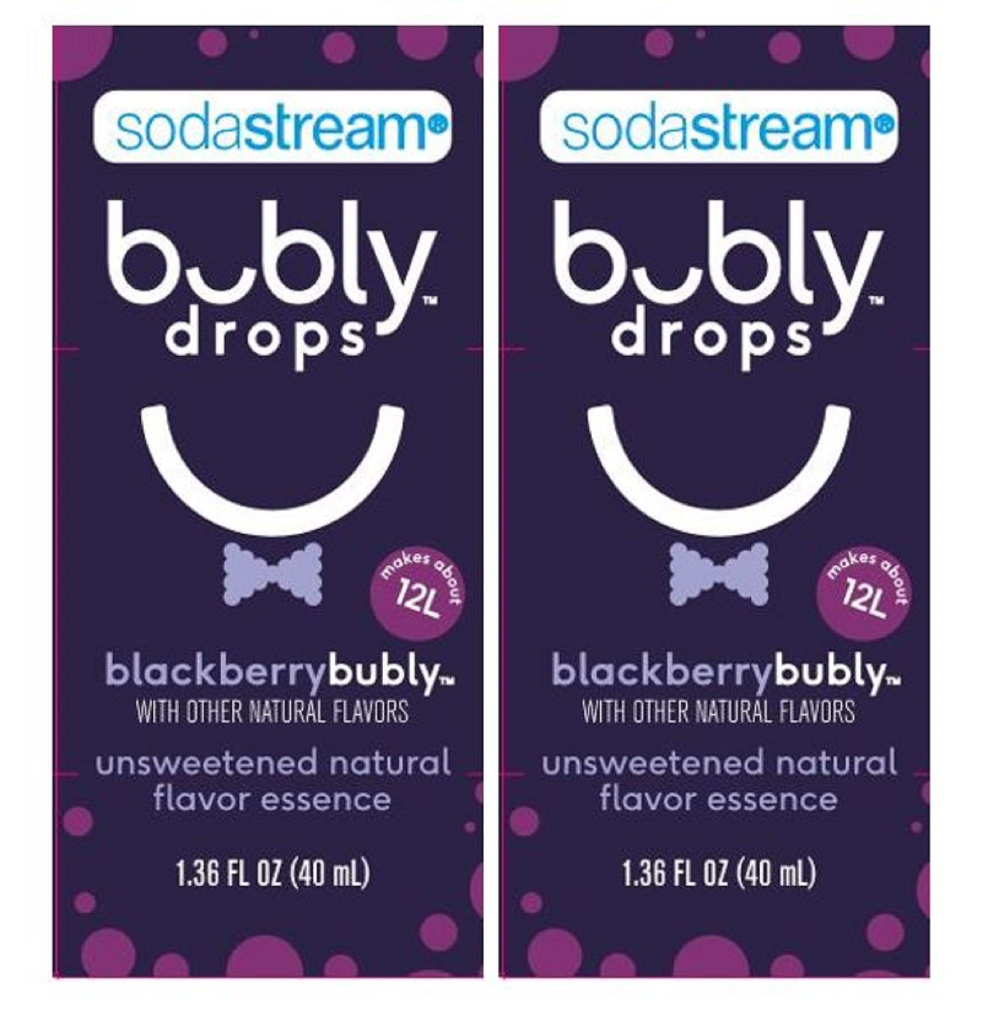 SodaStream bubly Drops Blackberry Flavored Drink Mix, 2 Pack, 80 ml