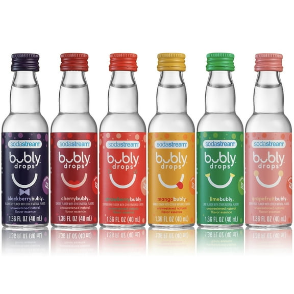 SodaStream bubly drops Original 6 Flavor Variety Pack, 6 Count, 240 ml