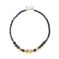 thumbnail image 1 of Sodalite Beads Carved Goldtone Beaded Feng Shui  Necklace for Women Size 18" Ct 141.86 Birthday Christmas Gifts for Women, 1 of 8
