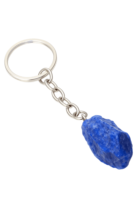 Sodalite Crystal Car Key Holder, Raw Crystal Keychain