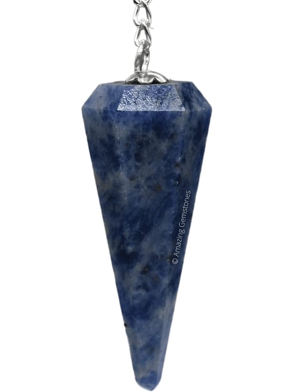Sodalite Crystal Pendulum Dowsing Reiki Hexagonal Points