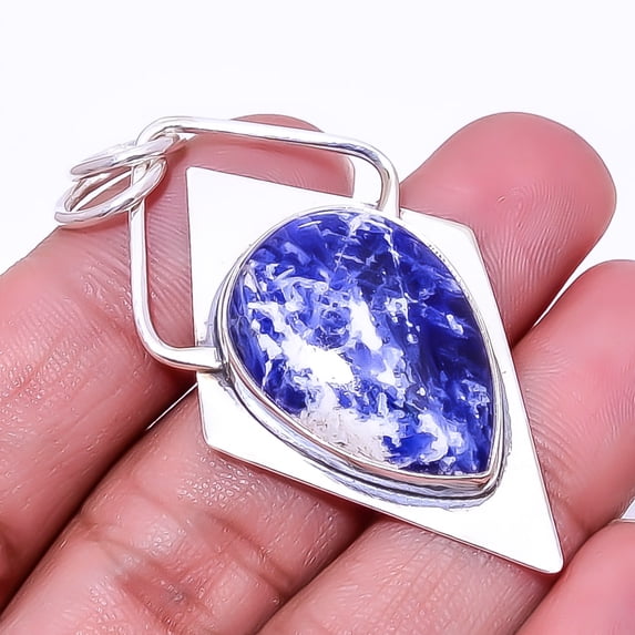 Sodalite - Minas Gerais Designer Handmade 925 Sterling Silver Pendant 2.11" P40