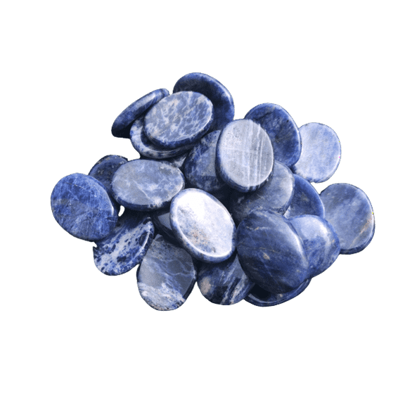 Sodalite Worry Stone for Crystal Healing Pocket Palm Stone Thumb Stone 2 Pcs