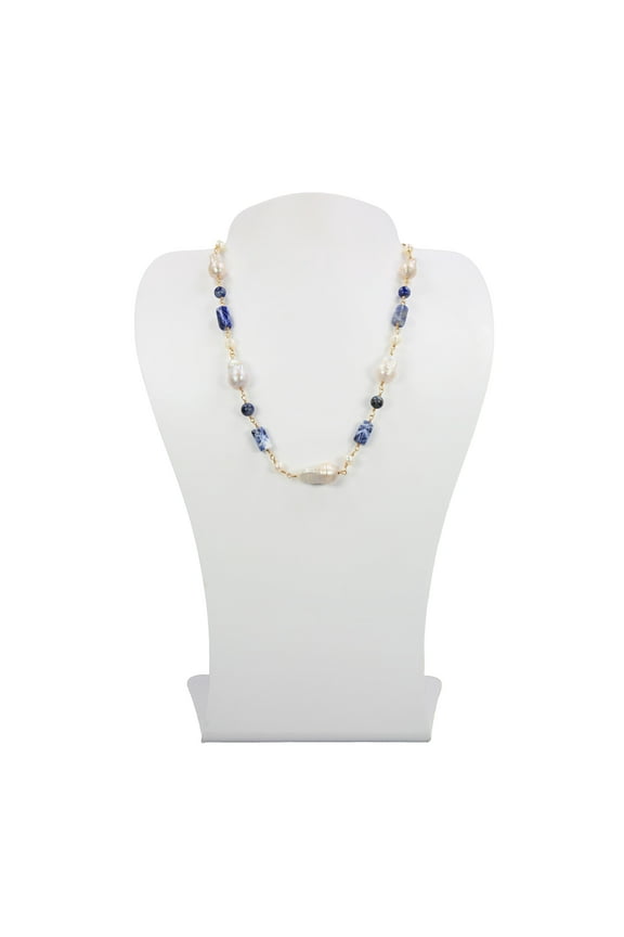 Necklace, Sodalite and Freshwater Pearls, 1 Count