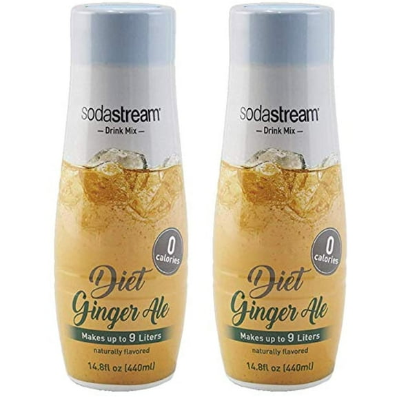 Sodastream 14.8 Fl Diet Ginger Ale Syrup- Twin Pack Value Bundle