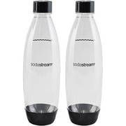 Sodastream 1L Twin Pack Dishwasher Safe Slim Bottle Black
