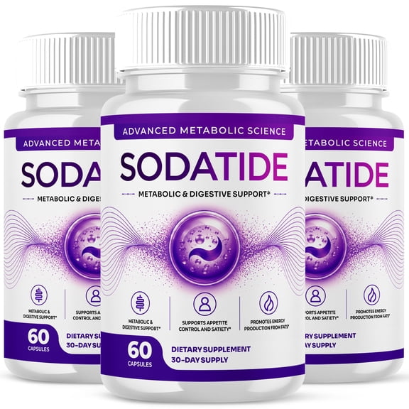 Sodatide Gut Health Pills Advanced Formula Digestion Support Soda Tide Capsules (3 Pack)