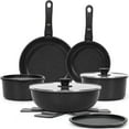 thumbnail image 1 of Soday 15 Pcs Pots and Pans Set Removable Handle Cookware Cooking Nonstick Cookware Oven Safe, Black, 1 of 8