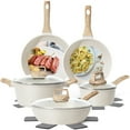 thumbnail image 1 of Soday 12 Piece Pots and Pans Set Granite Cookware Nonstick Skillet Frying Pan Kitchen Cooking Set,White, 1 of 10