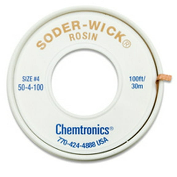 Soder-Wick 50-4-100 Rosin Desoldering Braid Blue .110 W x 100'L