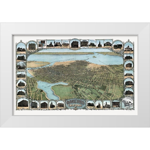 Soderberg 24x17 White Modern Wood Framed Museum Art Print Titled - Oakland California - Soderberg 1900