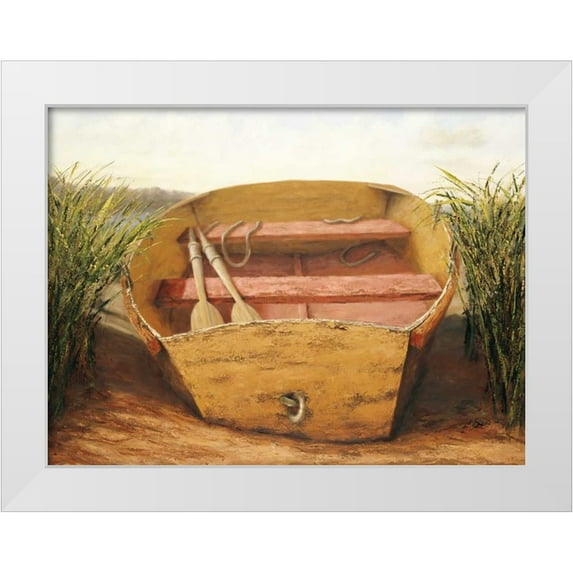 Soderlund, Karl 18x15 White Modern Wood Framed Museum Art Print Titled - Beached Dinghy
