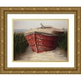 thumbnail image 1 of Soderlund, Karl 32x25 Gold Ornate Wood Framed with Double Matting Museum Art Print Titled - Red Boat, 1 of 4