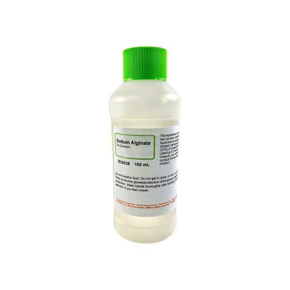 Sodium Alginate 2% Solution, 100mL - Laboratory Grade - Alginic Acid - For Casting & Gelling - The Curated Chemical Collection by Innovating Science