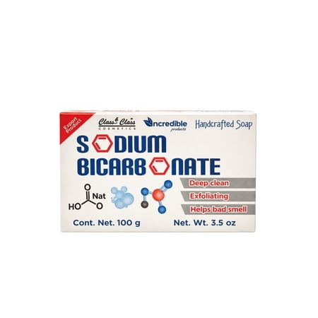 Sodium Bicarbonate Handcrafted Soap Bar / Jabón de Bicarbonato de Sodio 3.5 oz (100g) – Thorough Cleansing Bath Soap, Fresh Feel Face & Body Cleanser