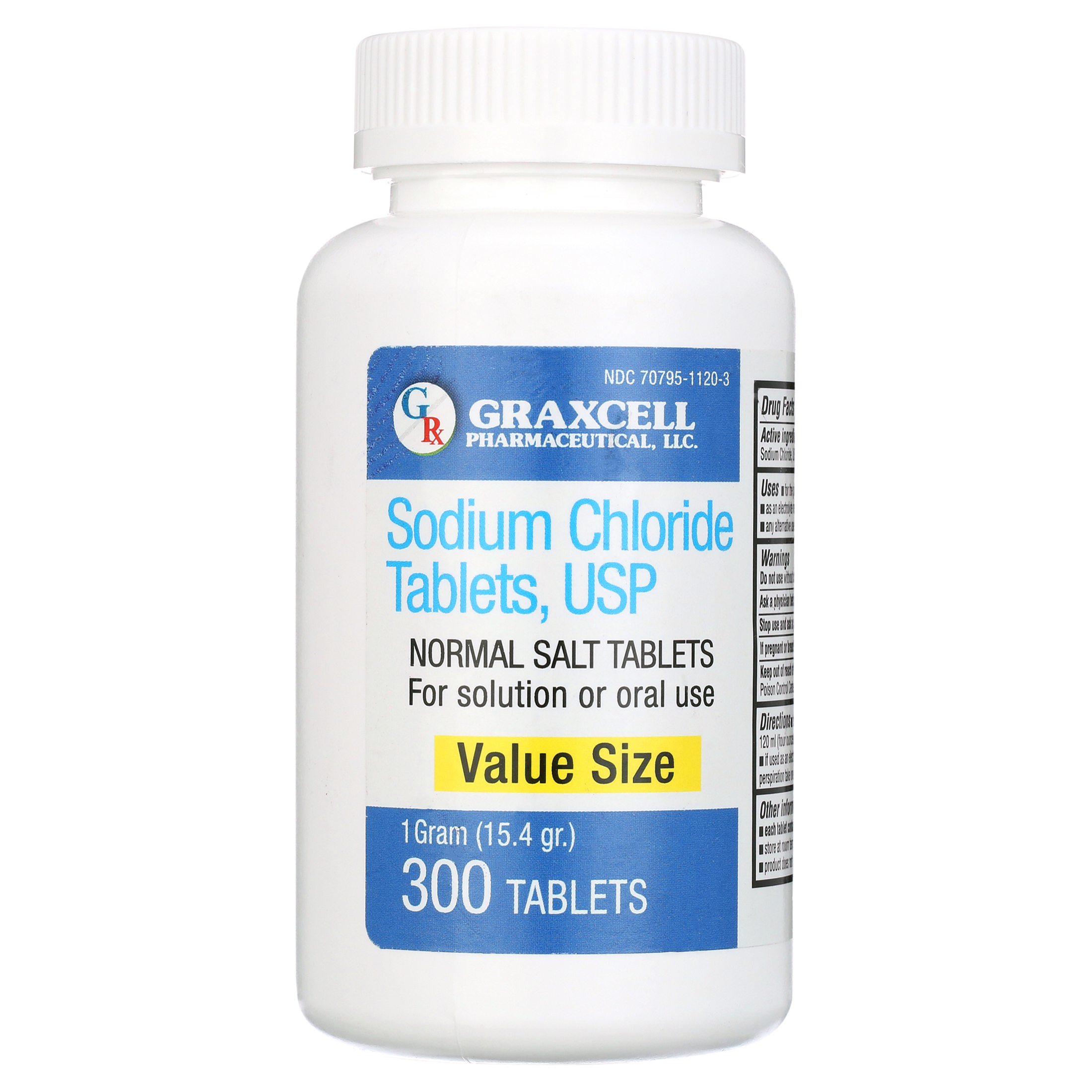 Safrel Sodium Chloride Tablets 1 gm, USP 300 Count Normal Salt