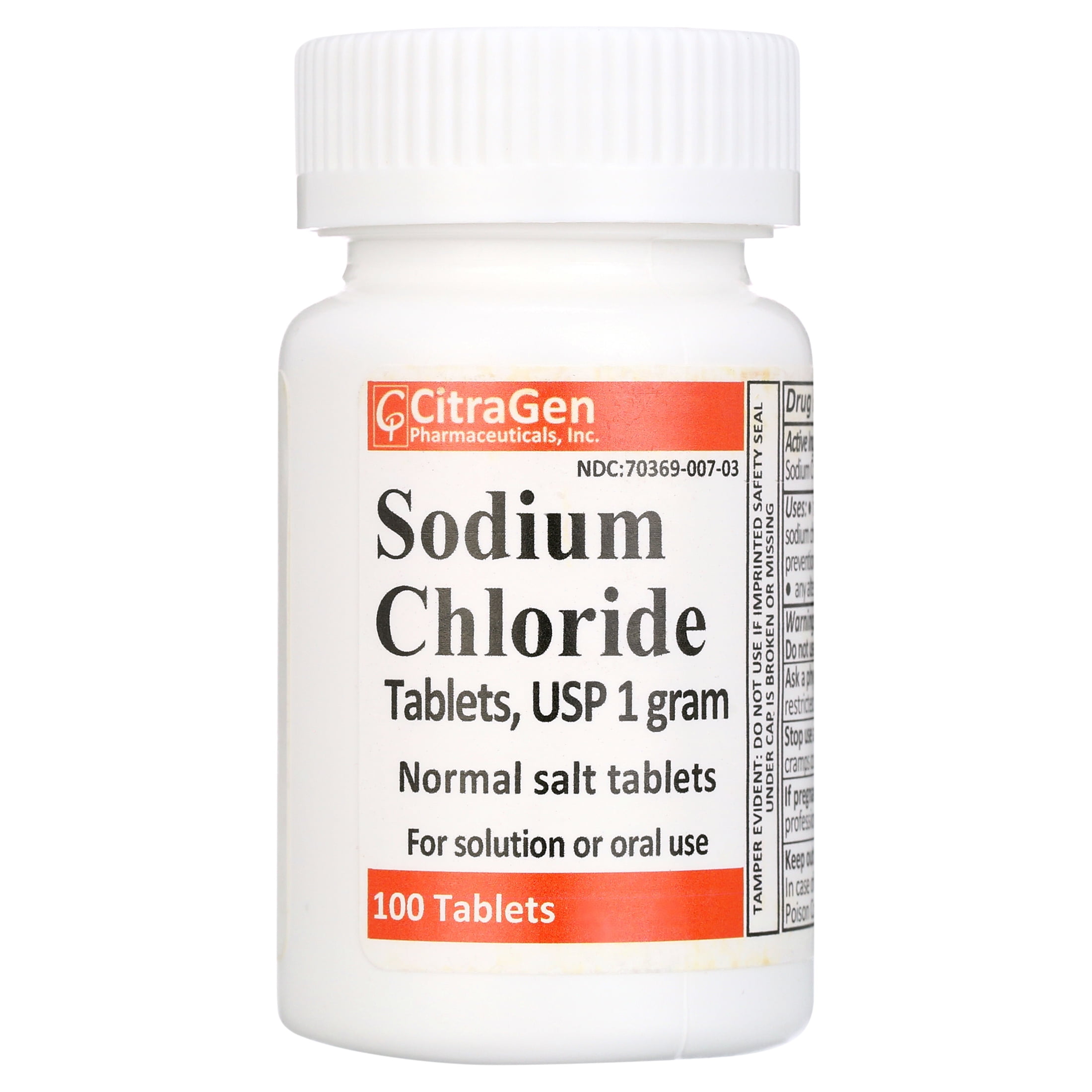 Sodium Chloride Tablets 1 gm, USP Normal Salt Tablets 100 Tablets (1