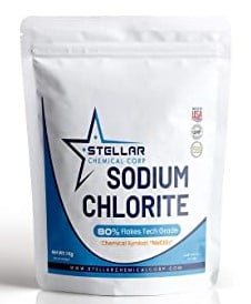 Sodium Chlorite, 80% Flakes, Tech Grade" ~~ 1 Kg ~~ Stellar Chemical Corp.