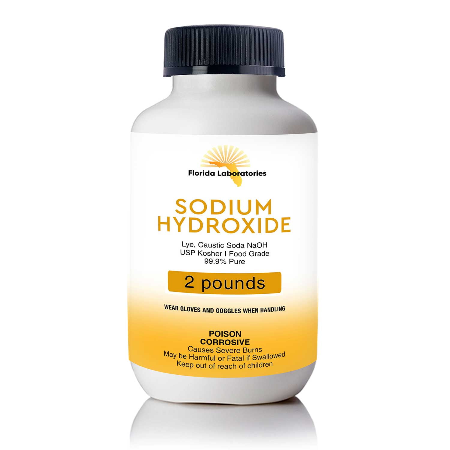 Sodium Hydroxide 99.9% Pure Food Grade Beads Caustic Soda lye 2 Lbs (Pounds)