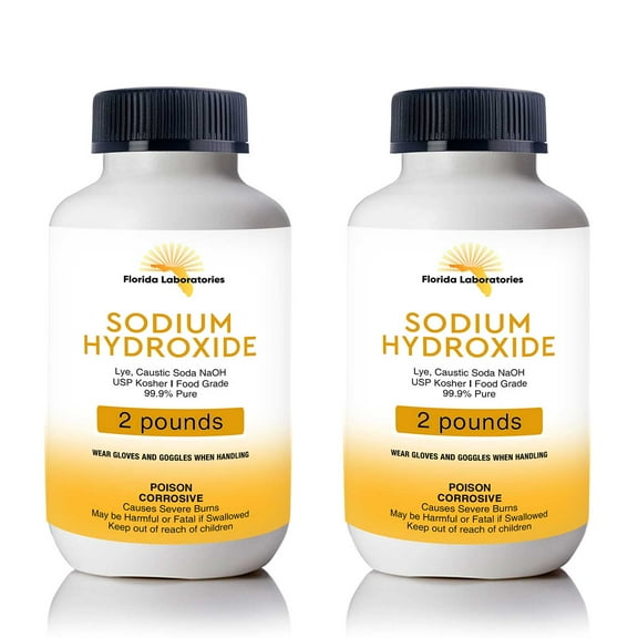 Sodium Hydroxide 99.9% Pure Food Grade Beads Caustic Soda lye 4 Lbs (Pounds)